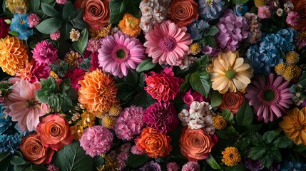 Vibrant Floral Bouquet  Colorful Flower Arrangement   Blooming Flowers  Summer Garden