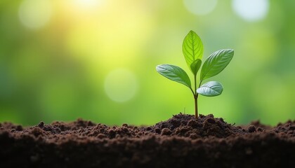  New beginnings  A seedling sprouts from the soil