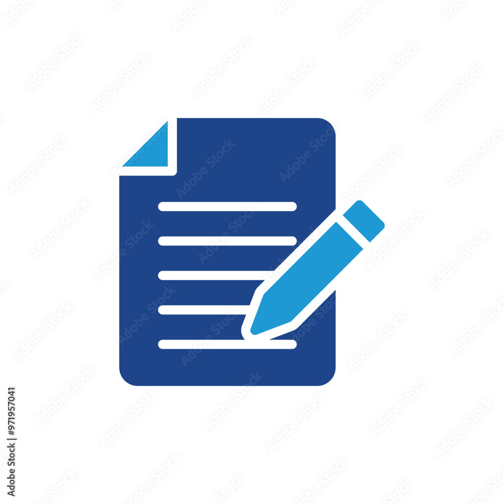 Poster document write icon vector