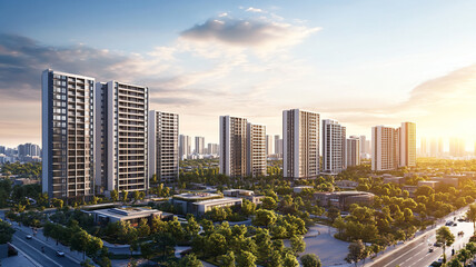 modern office buildings