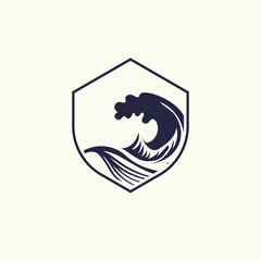 ocean wave logo vector