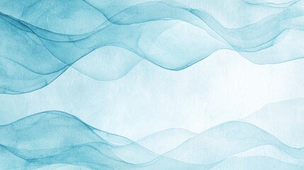 Obraz premium Single-color abstract in pale blue, soothing textures with gentle flow, Watercolor style