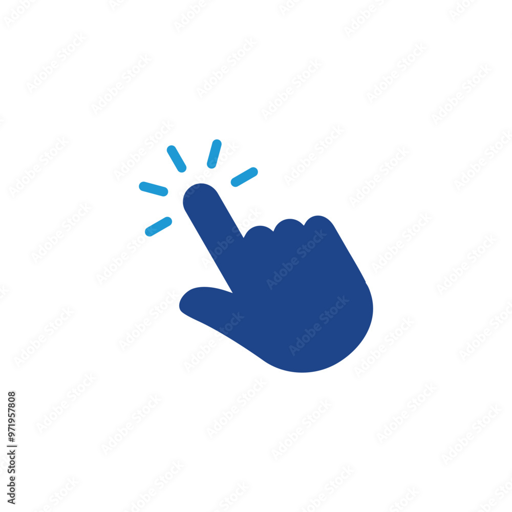 Poster hand cursor click icon vector