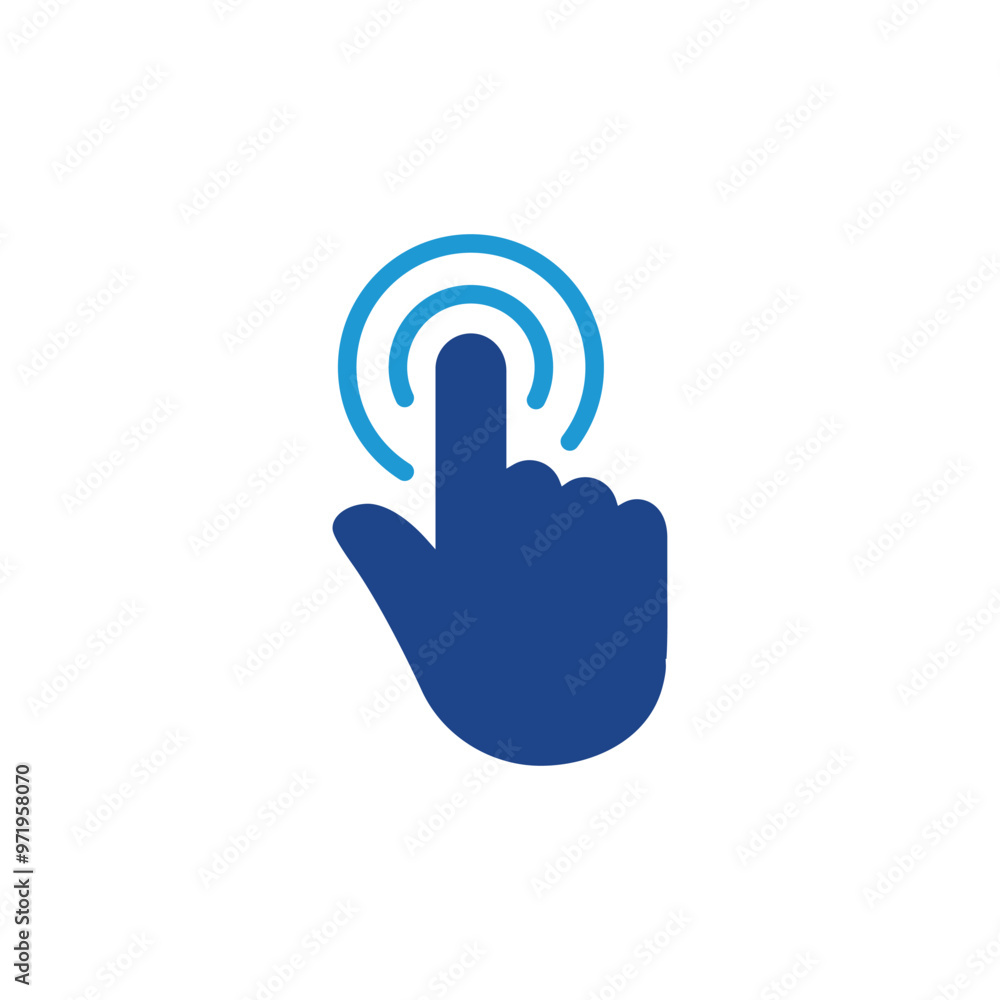Poster hand cursor click icon vector