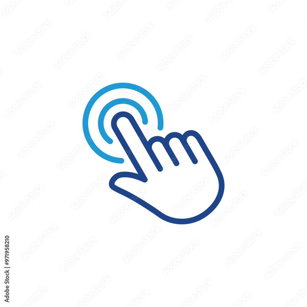 Poster hand cursor click icon vector