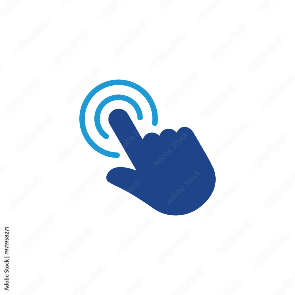 Poster hand cursor click icon vector