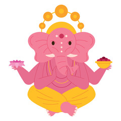 Obraz premium ganesha chaturthi with lotus