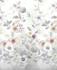 Nature Inspired Scroll Designs in Watercolor Floral Patterns