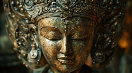 A beautifully detailed artifact from a mystic religion, with intricate designs and hidden meanings,