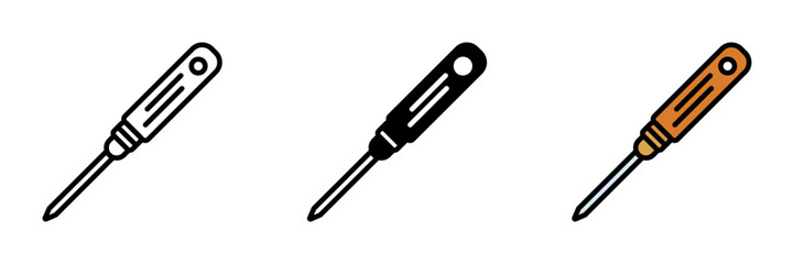 Felting Needle Icon, A barbed needle used for creating felt by repeatedly stabbing wool, shaping it into different forms or designs.