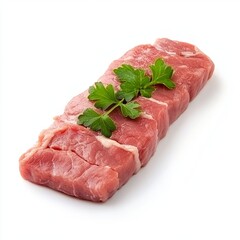 pork tenderloin isolated on white background.
