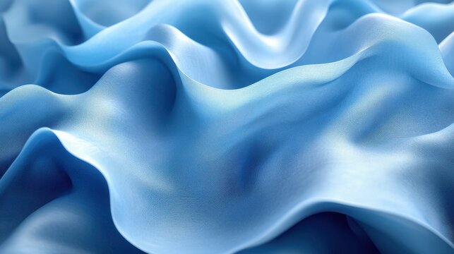 abstract fashion backgroun with blue folde paper or textile ribbon