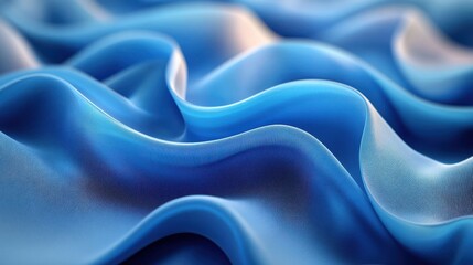 Obraz premium abstract fashion blue backgroun with folde textile ribbon