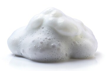 White soap foam isolated on white background