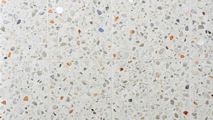 Obraz premium white terrazzo wall background with reflection