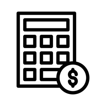 recommend clip art: calculator line icon