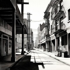 the AI Image Generator, Beautiful sunset on a european narrow street