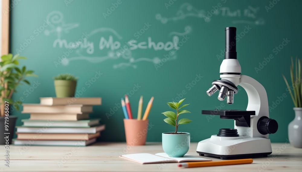 Poster exploring the wonders of nature under the microscope