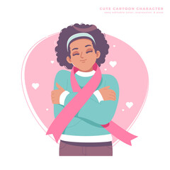 selflove concept african girl character design