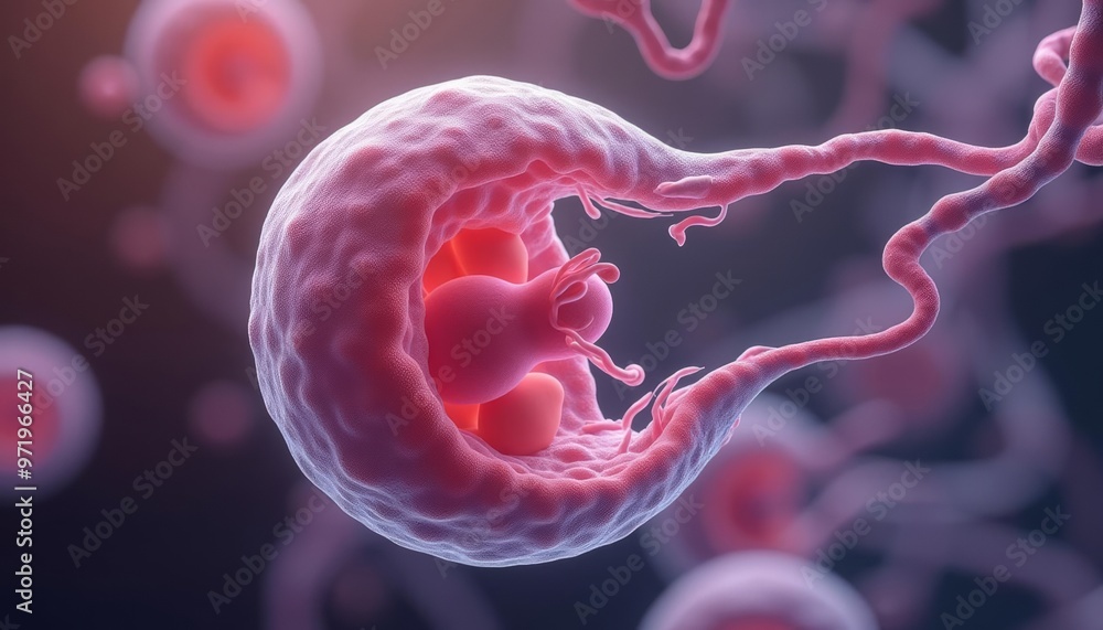 Poster a microscopic view of a zebrafish embryo showcasing the intricate development of life