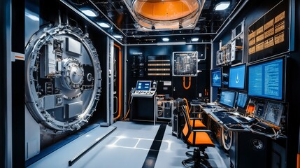 Fototapeta premium A creative lab where scientists and engineers work on projects related to trendy topics in space exploration