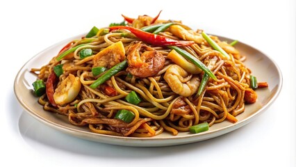 Wide-Angle Mamak fried noodles with a variety of flavors