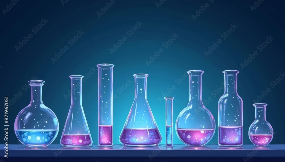 Poster ethereal science a symphony of colors in the lab