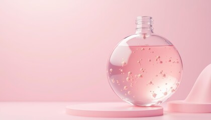  Elegant glass bottle with a touch of pink elegance