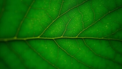 Obraz premium Vibrant green leaf with intricate vein pattern