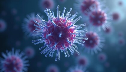 Obraz premium Viral Infection A CloseUp Look at the Coronavirus