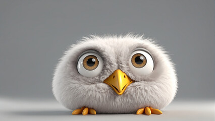 Fototapeta premium Cute bird in 3D style.