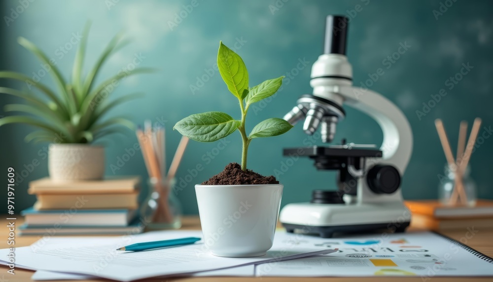 Poster exploring the wonders of nature under the microscope