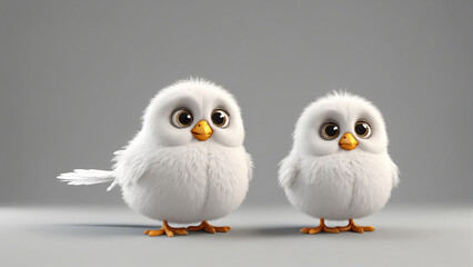 Obraz premium Cute bird in 3D style.
