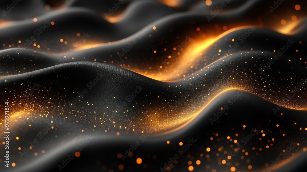 Poster abstract wavy backgroun with gol an black snake texture