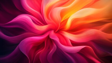 Fototapeta premium Swirling lines creating abstract flower shapes, vibrant hues, digital art, bold and dynamic, fluid movement, high resolution.