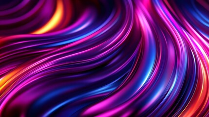 Obraz premium A seamless swirl pattern in bright neon colors, geometric lines, futuristic design, 3D rendering, high contrast