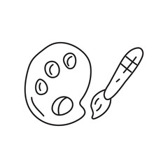 Obraz premium Paintbrush and Palette Icon, Hand Drawn Illustration for Art, Painting, Creativity, Design