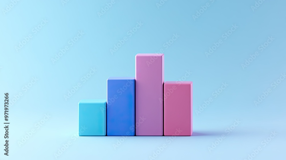 Aufkleber 3d bar chart showcasing the hierarchy of business costs on a clean surface, copy space.