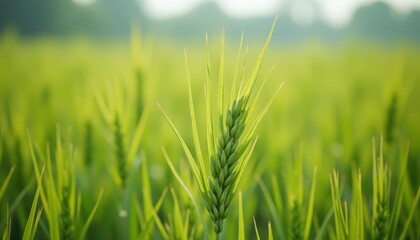 Obraz premium Vibrant green field ready for harvest