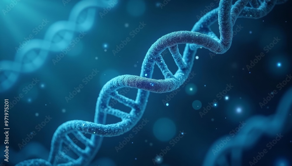 Aufkleber exploring the blueprint of life dna strands in a digital universe