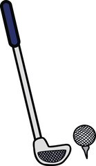 Golf club and a ball Vector design illustration isolated on transparent background. Golf tool and equipment.