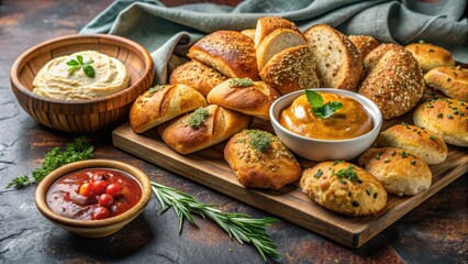 Crispy baked breads perfect for snacking or serving with dips , baked, crispy, bread, snacks, appetizers