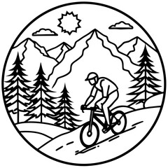 mountain bike sign svg vector metal wall art laser cut files