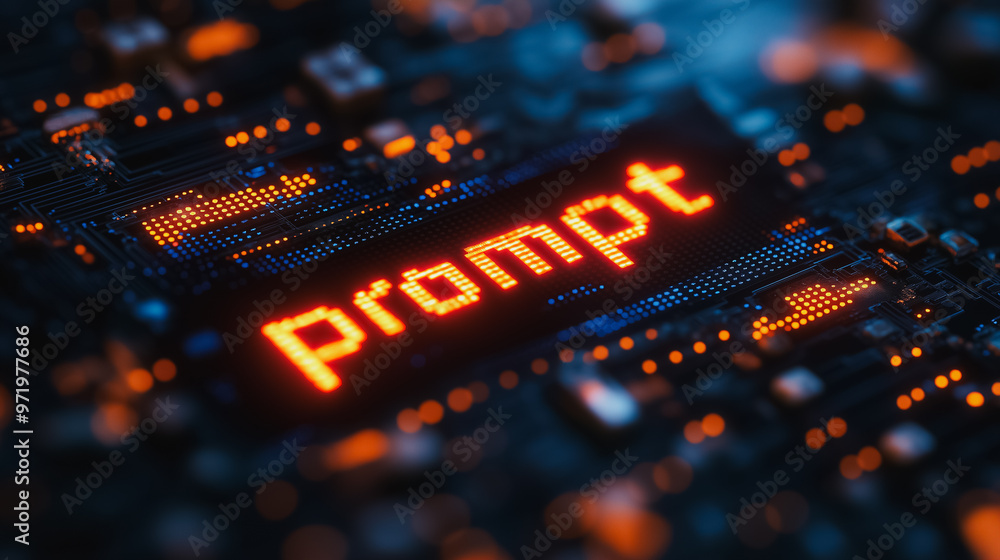 Poster a computer chip with the word 