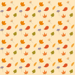 seamles pattern with autumn leaves