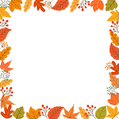 Autumn leaves frame background for cards banners and templates prints