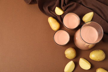 Potato milk, concept of fresh and healthy drink