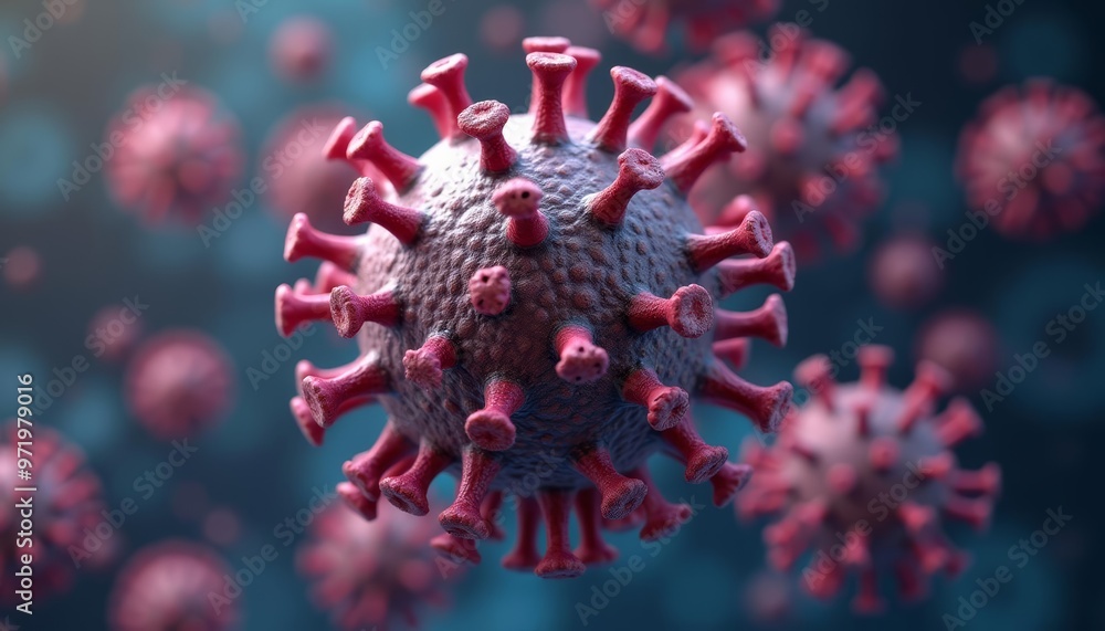 Aufkleber viral outbreak a 3d rendering of a virus particle
