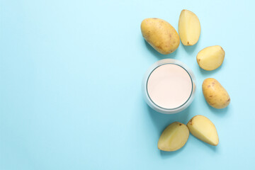 Potato milk, concept of fresh and healthy drink