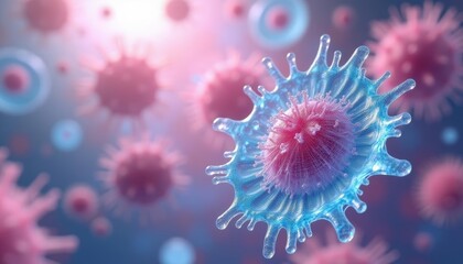  Viral particles in a digital microscopic view